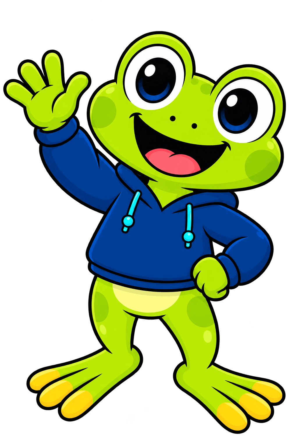 Mascotte Hopy che saluta